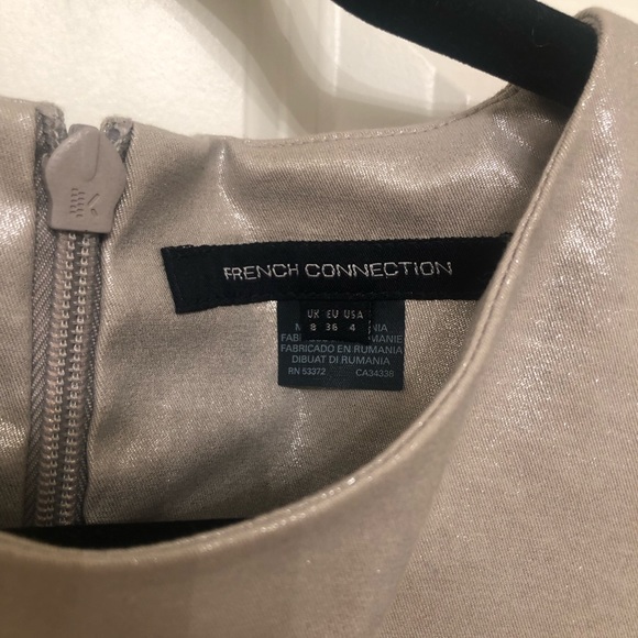 NWT French Connection Silver Pencil Dress 4 - Picture 6 of 7